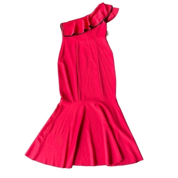 🥒 Eloquii NWT One Shoulder Ruffle Mermaid Sexy Red Maxi Formal Gown Dress 14 - Picture 2 of 10